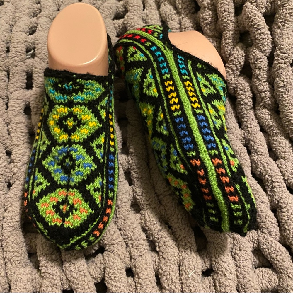 Hand Knitted Turkish Wool Socks | 100 % Natural Wool | Indoor Slipper Socks